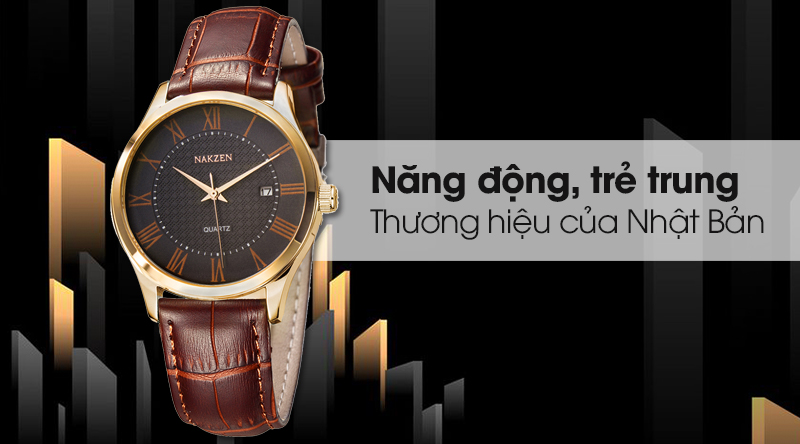 Đồng hồ nam Nakzen SL4043GREBN-6N0 mang kiểu dáng trẻ trung, năng động
