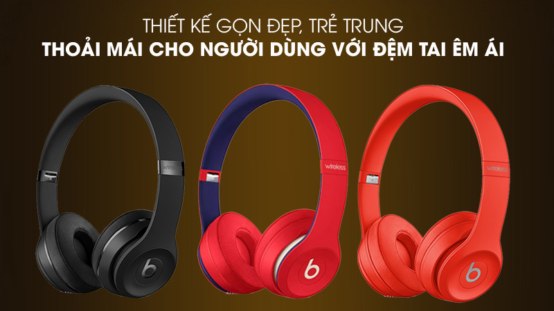 Tai nghe Beats Solo3 Wireless sở hữu 3 màu sắc cực hiện đại, trẻ trung