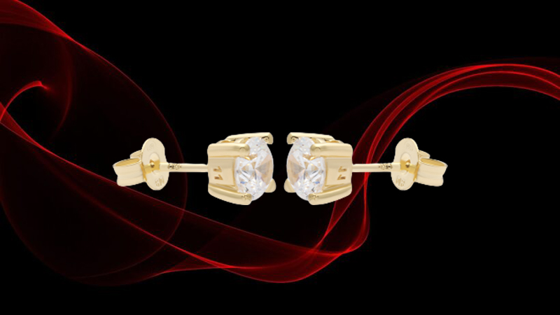 B&ocirc;ng tai nổi bật với thiết kế m&agrave;u v&agrave;ng chủ đạo v&agrave; đ&iacute;nh đ&aacute; b&ecirc;n trong