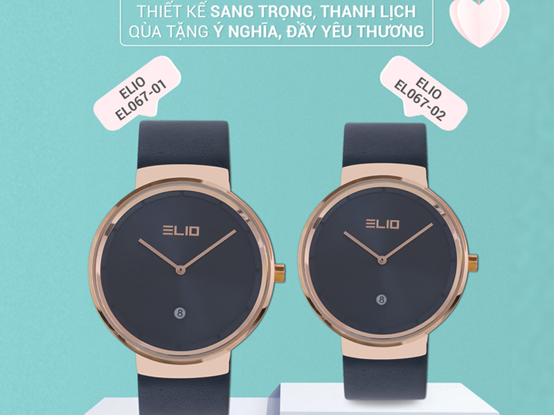 Ảnh minh họa đồng hồ đ&ocirc;i Elio EL067-01/EL067-02