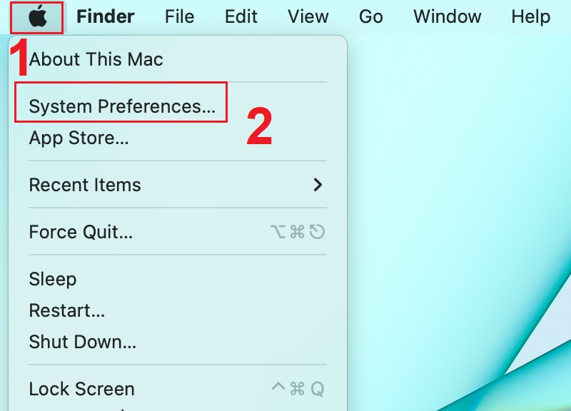 Mở System Preferences trên MacBook
