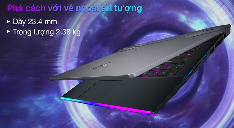 Laptop MSI Gaming GE66 c&oacute; thiết kế v&ocirc; c&ugrave;ng ấn tượng