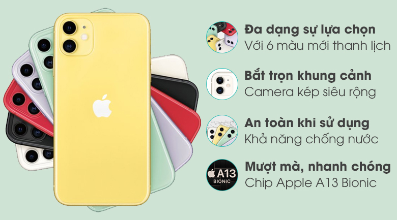 iPhone 11 sử dụng con chip Apple A13 Bionic cùng 4GB RAM  