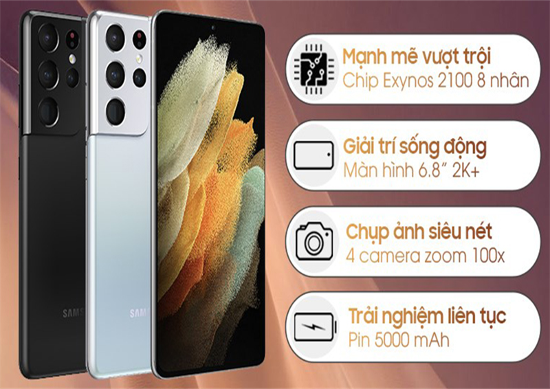 Samsung Galaxy S21 Ultra 5G được tích hợp vi xử lý Exynos 2100