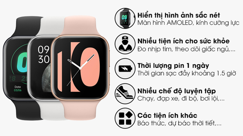 Oppo Watch sở hữu màn hình AMOLED 1.6 inch (320 x 360 pixels)