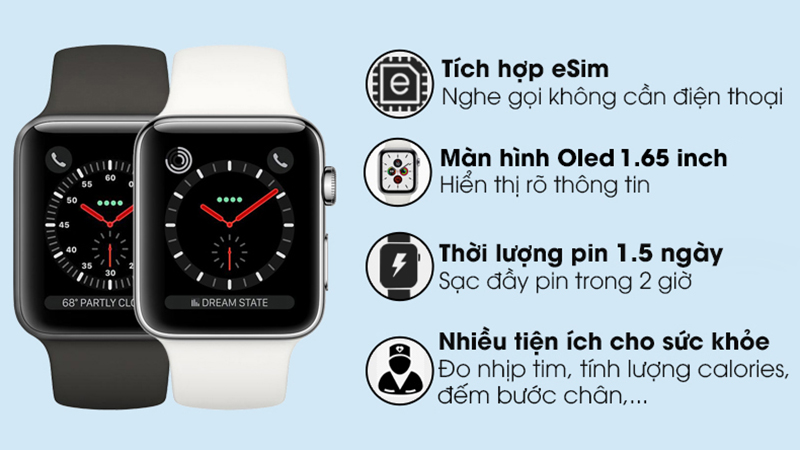 Apple Watch có thiết kế sang trọng, mỏng nhẹ cùng màn hình OLED Retina