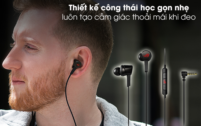 Tai nghe ASUS c&oacute; thiết kế gọn nhẹ