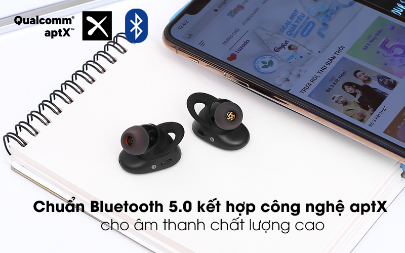 Tai nghe Bluetooth Anker sử dụng công nghệ Bluetooth 5.0 và hỗ trợ aptX