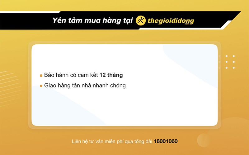 Chính sách bảo hành tại Thế Giới Di Động tuỳ thuộc vào sản phẩm, thời gian