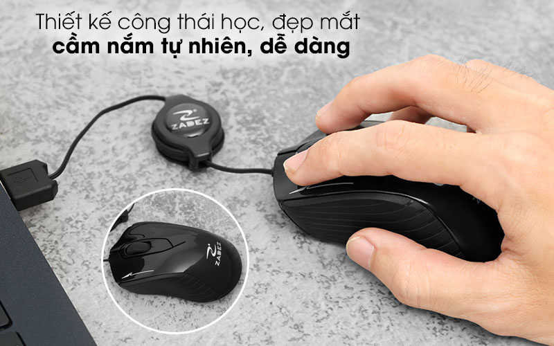 Chuột Zadez M213 kết hợp thiết kế công thái học