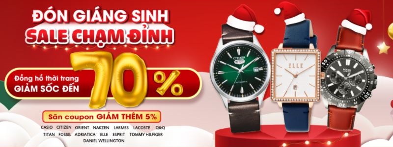 Chương trình Đón giáng sinh - Sale chạm đỉnh cho các sản phẩm đồng hồ thời trang