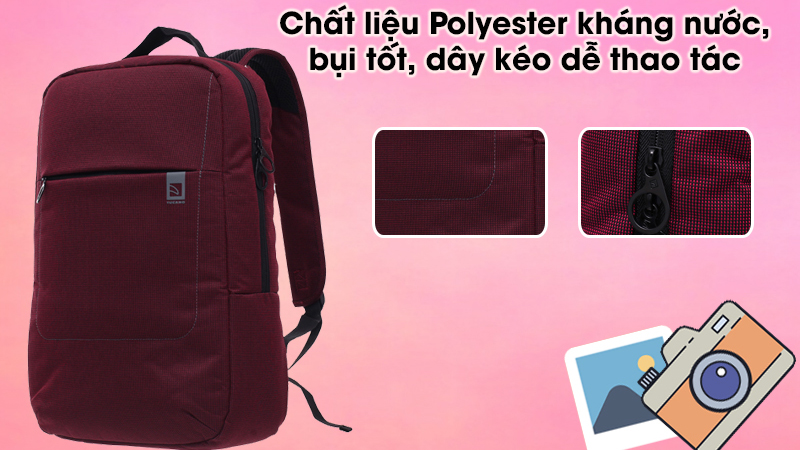 Balo Laptop Tucano BKLOOP15 m&agrave;u đỏ