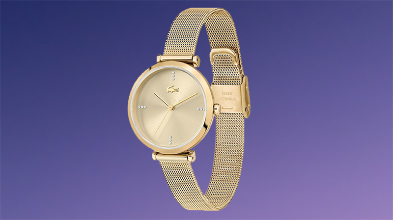 Đồng hồ Nữ Lacoste 2001166 có thiết kế vàng kim đơn giản, sang trọng