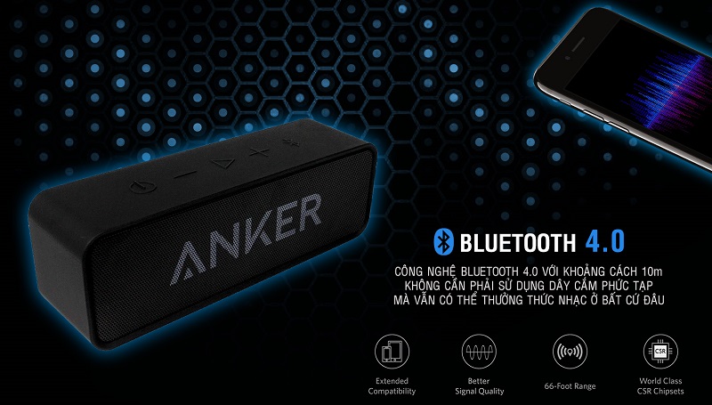 Loa Anker hỗ trợ c&ocirc;ng nghệ True Wireless Stereo gi&uacute;p bạn c&oacute; thể kế hợp 2 loa
