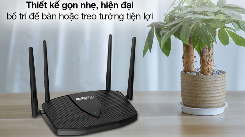 Router Wifi Chuẩn Wifi 6 AX1800 Totolink X5000R Gigabit màu đen