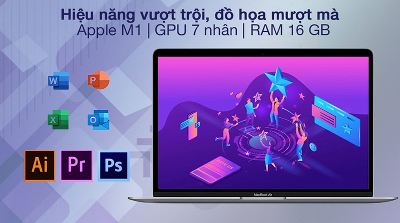 Hiệu năng vượt trội cùng con chip Apple M1 độc quyền