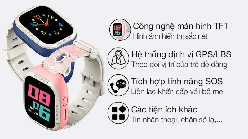 Đồng hồ 4G Kidcare S6 Hồng có thiết kế năng động