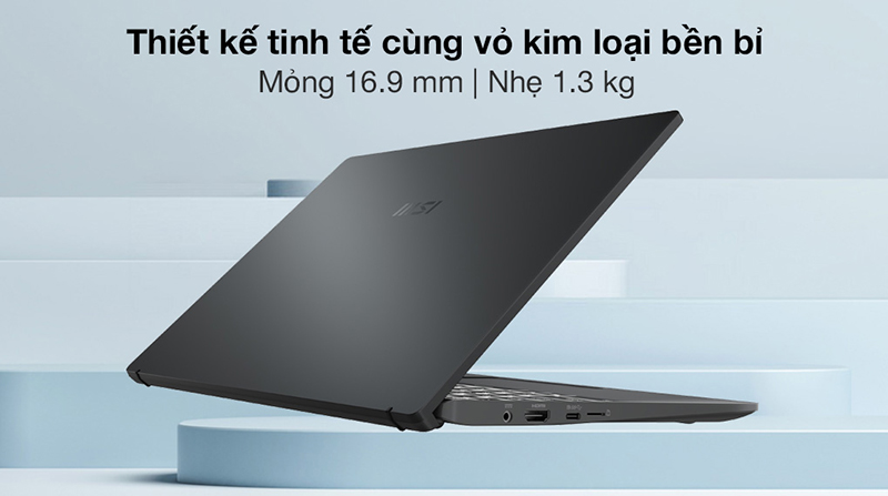 Laptop sang trọng, chất liệu kim loại bền chắc, phủ sắc đen hiện đại