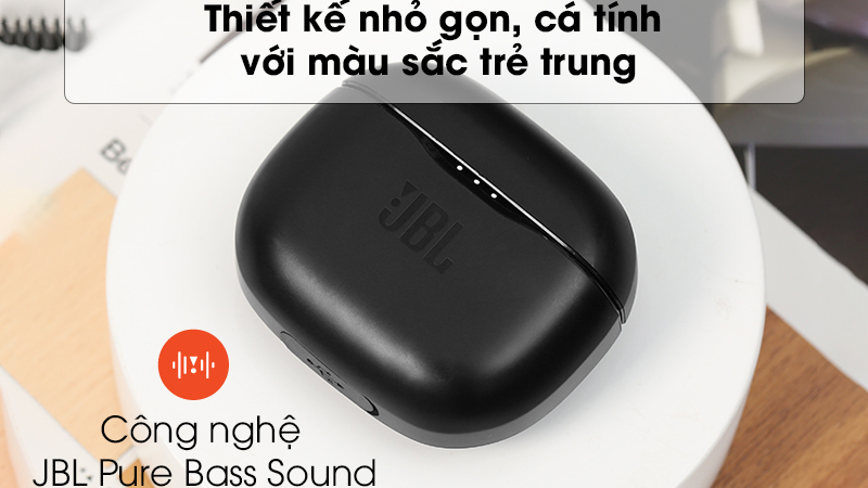 Tai nghe Bluetooth JBL Tune 120 TWSBLK sở hữu thiết kế nhỏ gọn