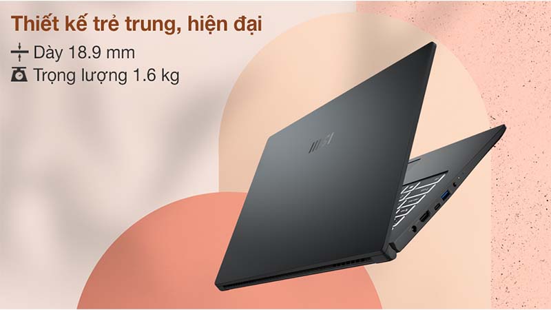 MSI Modern 15 A5M gây ấn tượng với người dùng bởi phong cách thiết kế đậm chất thời trang