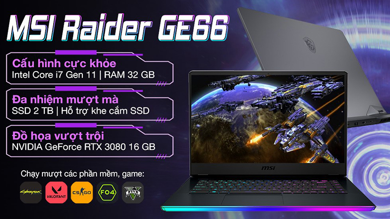 Laptop MSI Gaming GE66 Raider (259VN)