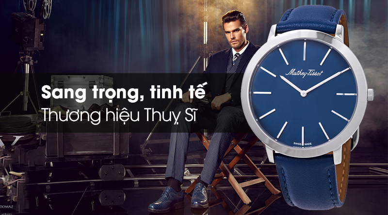 Đồng hồ nam Mathey Tissot H7915ABU có dây đeo da tổng hợp