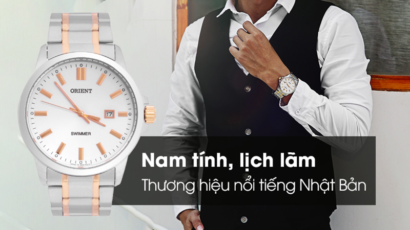 Orient SUNE5001W0 là mẫu đồng hồ có kích cỡ mặt số vừa phải 41 mm, đi kèm lịch ngày