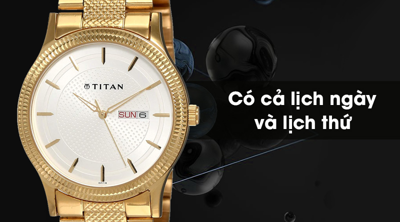 Đồng hồ Nam Titan 1650YM05 c&oacute; lịch ng&agrave;y v&agrave; lịch thứ tiện lợi