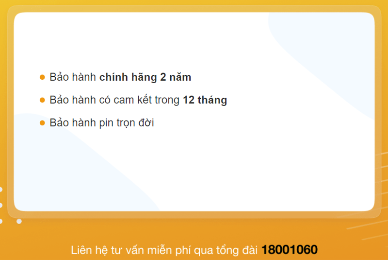 Chính sách bảo hành đồng hồ tại Thế Giới Di Động