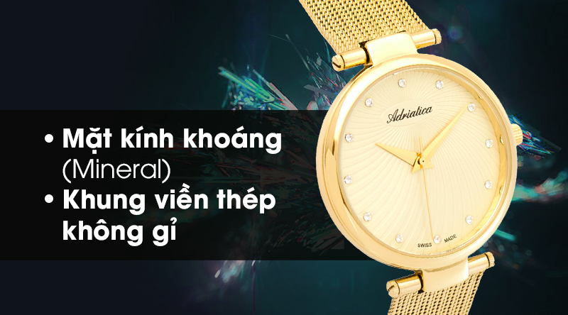 Đồng hồ nữ Adriatica A3689.1141Q mang kiểu dáng nữ tính