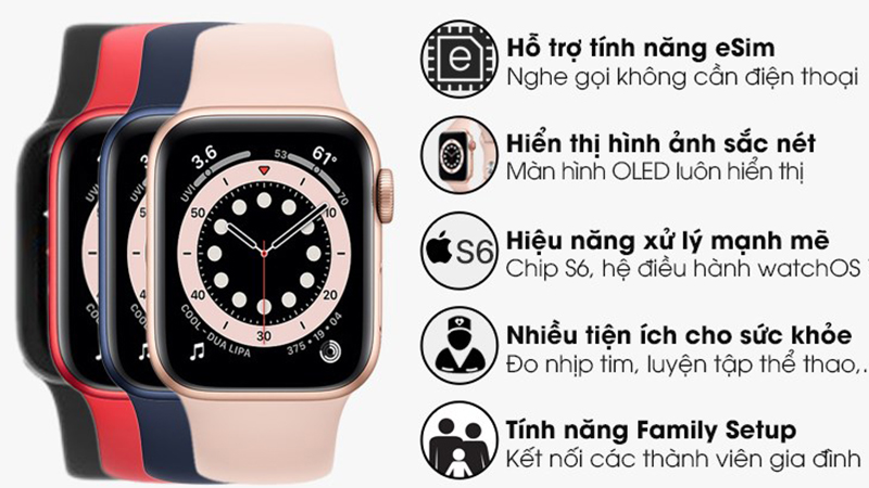 Apple Watch S6 LTE 40mm viền nhôm dây silicone