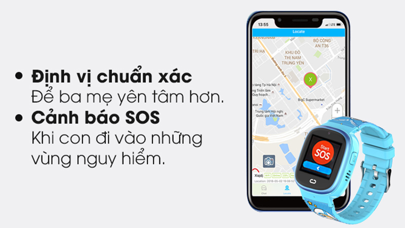 Đồng hồ định vị trẻ em Kidcare 08S