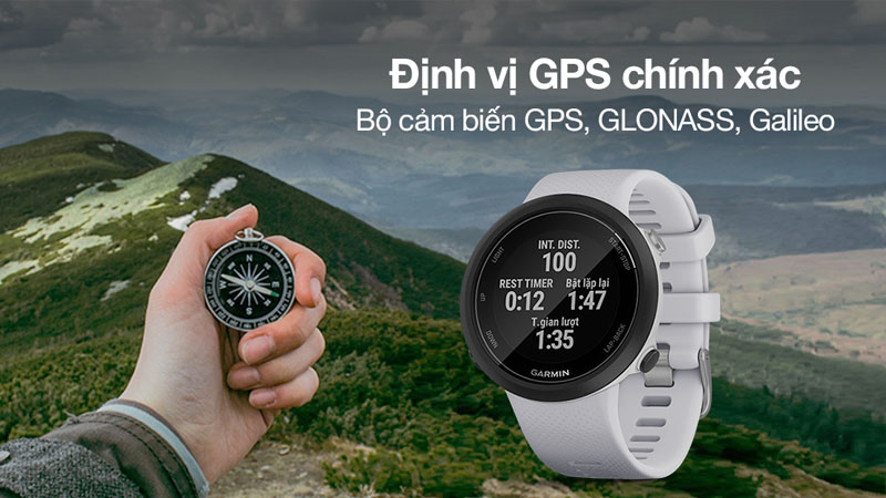 Garmin Swim 2 có khả năng định vị GPS chính xác