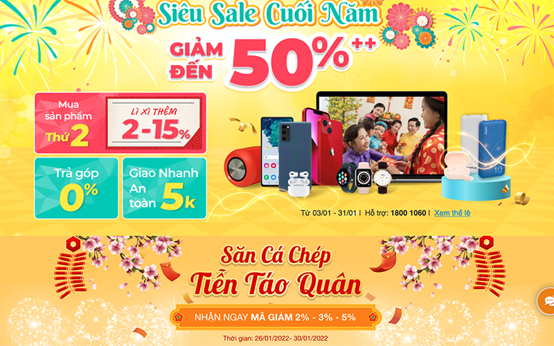 Đặt h&agrave;ng online Xuy&ecirc;n Tết - Giảm đến 50%
