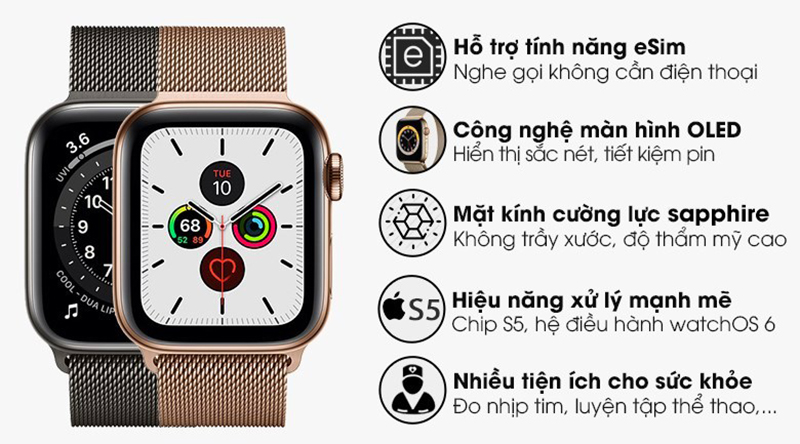 Thiết kế sang trọng, thể hiện đẳng cấp cùng hệ điều hành WatchOS 6 mượt mà