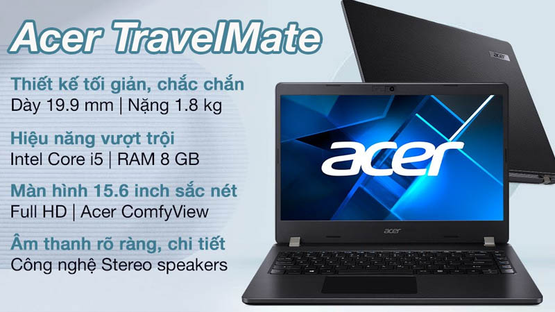 Laptop Acer TravelMate cung cấp độ phân giải Full HD