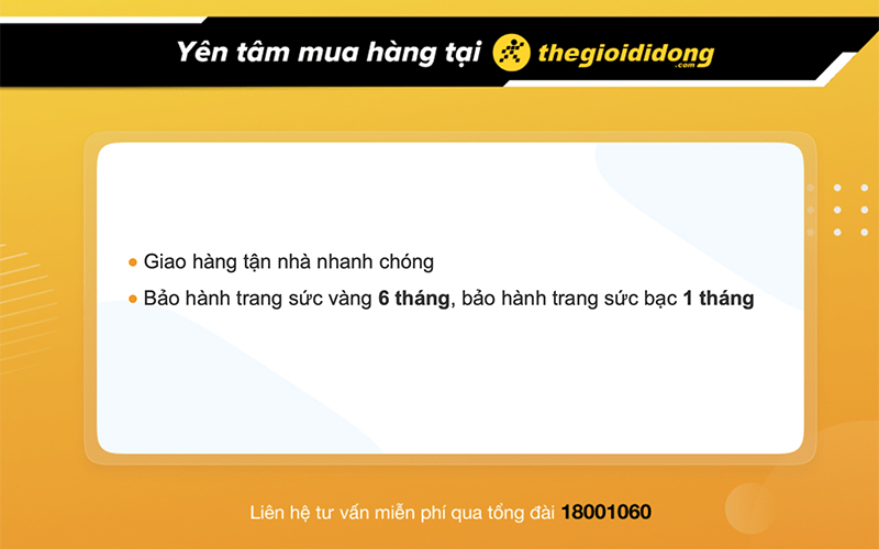 Chính sách bảo hành trang sức ở Thế Giới Di Động