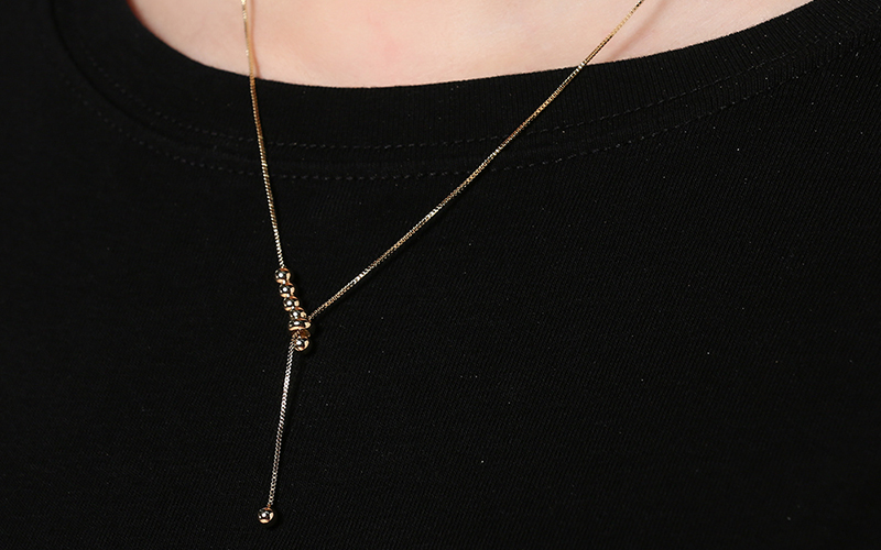 D&acirc;y chuyền hạt ch&acirc;u trơn đơn giản 