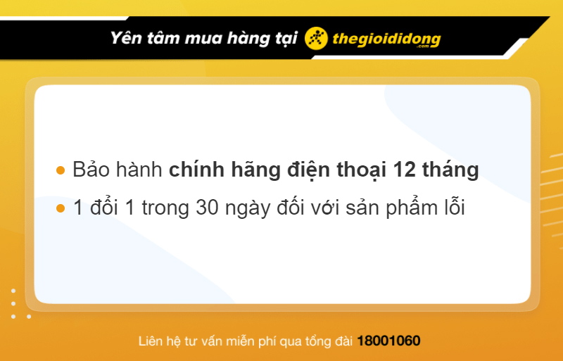 Chính sách bảo hành khi mua điện thoại Realme giá rẻ tại Thế Giới Di Động