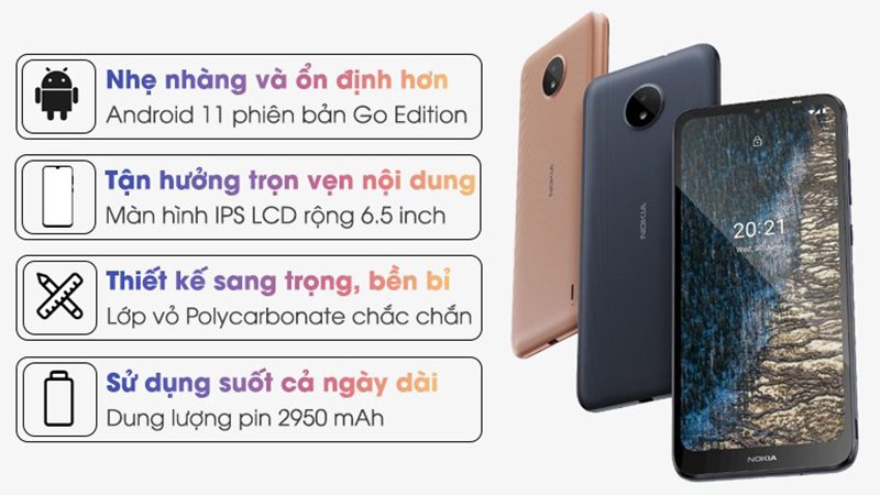 Nokia C20 l&agrave; một chiếc smartphone đến từ nh&agrave; sản xuất huyền thoại Nokia, chạy Android 11 Go Edition