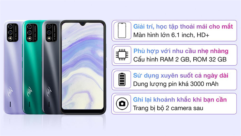 Điện thoại Itel L6006 c&oacute; thiết kế tối giản nhưng kh&ocirc;ng k&eacute;m phần trẻ trung 