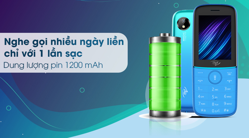 Điện thoại có dung lượng pin lên tới 1200 mAh