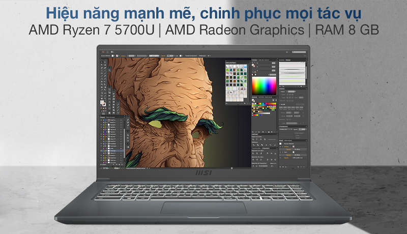 MSI Mordern 15 có cấu hình vượt trội, cho hiệu năng mạnh mẽ