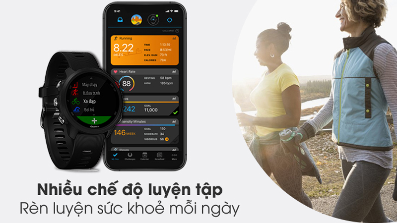 Garmin Forerunner 245 Music d&acirc;y silicone đen