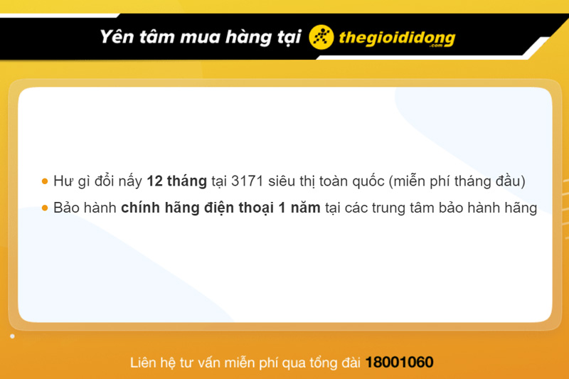 Chính sách bảo hành điện thoại tại Thế Giới Di Động