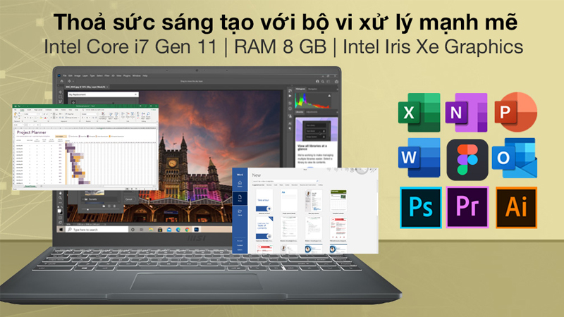 Laptop MSI Modern 14 B11MOU i7 1195G7