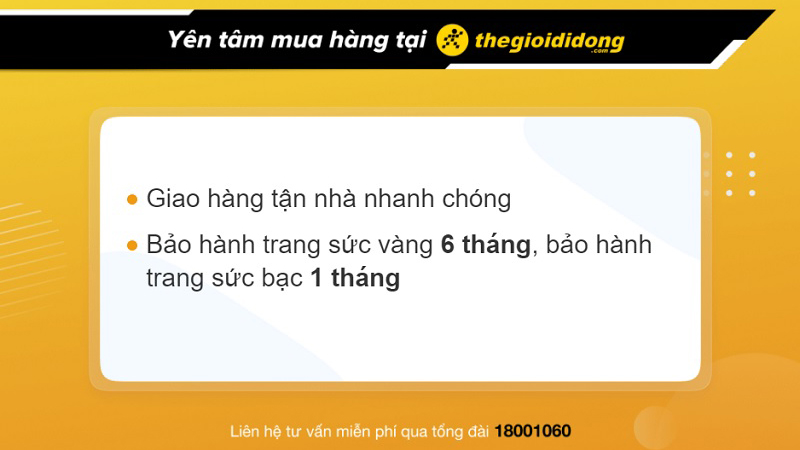 Chính sách bảo hành trang sức tại Thế Giới Di Động