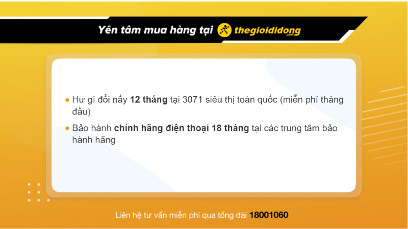 Chính sách bảo hành tại Thế Giới Di Động