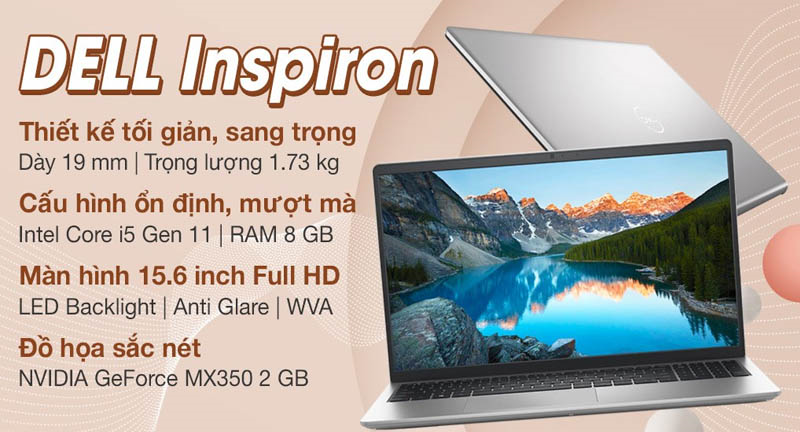 Laptop Dell Inspiron 15 3511 nhắm tới phân khúc laptop học tập - văn phòng