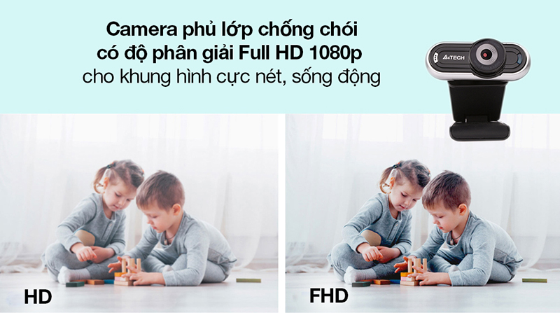 Camera lên đến 1080P cho chất lượng quay video sắc nét